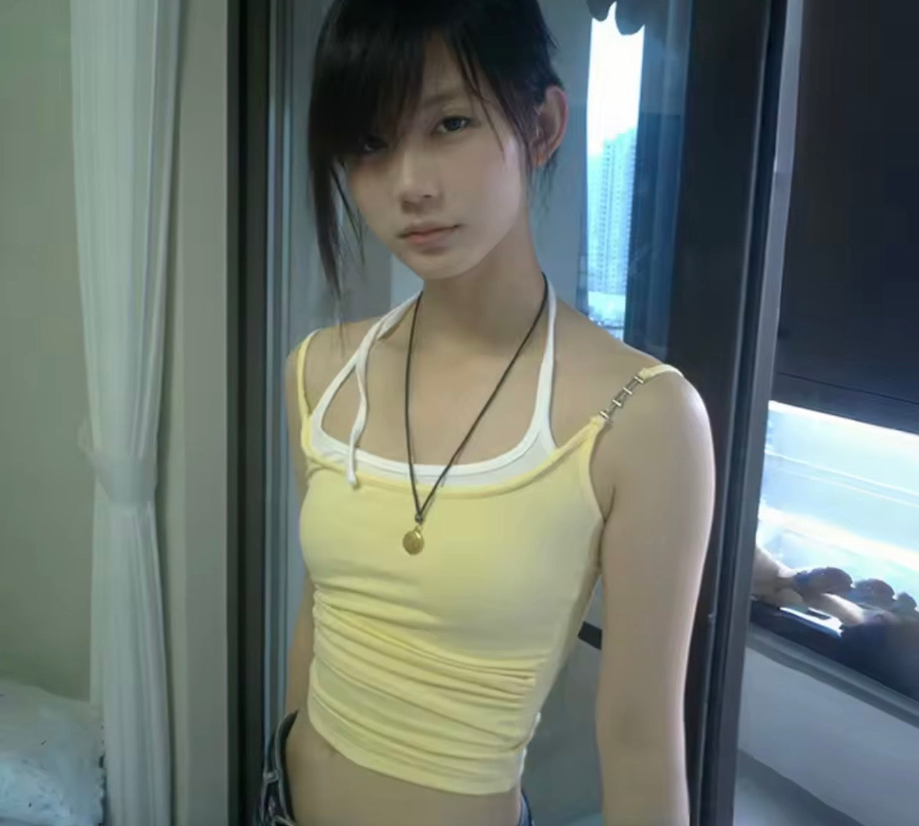 Harajuku Aesthetic Y2K Cami Top – Vintage 2000s Slim Crop