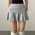 High Waist Ruched Athletic Mini Skirt – Built-in Shorts
